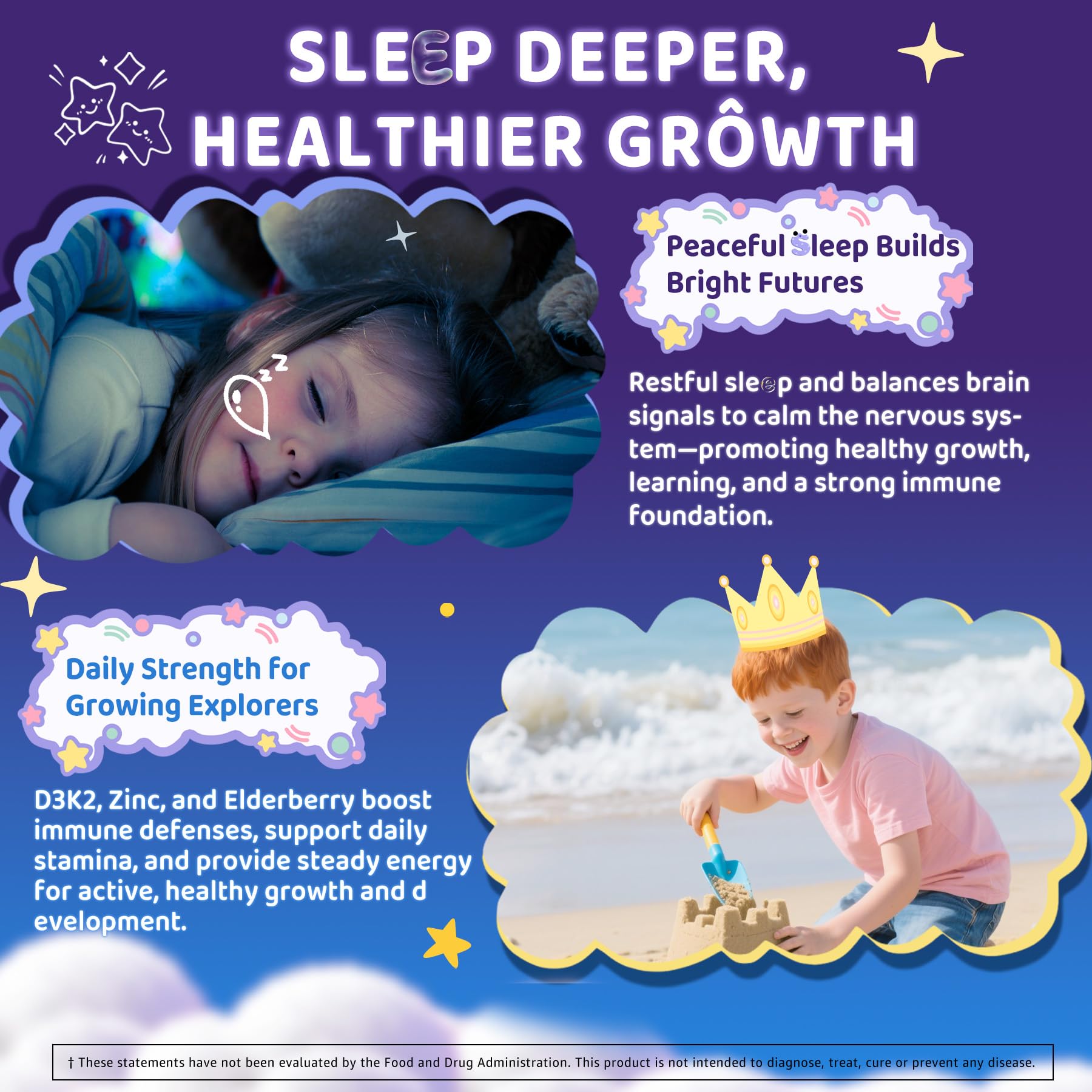 ELLAMENTZ Kids Sleep Gummies in a child's hand
