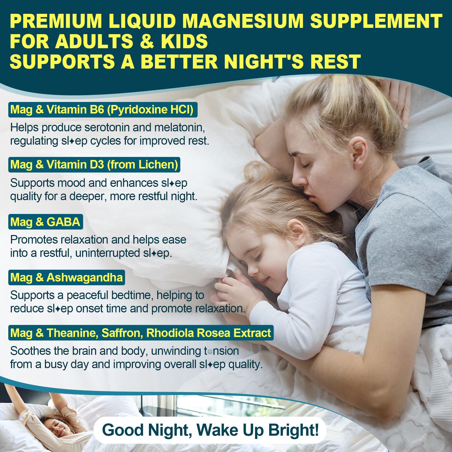 ELLAMENTZ Magnesium Glycinate Liquid Supplement back view