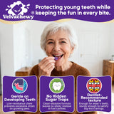 ELLAMENTZ Magnesium Glycinate soft chews with a glass of water