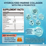 ELLAMENTZ Marine Collagen Gummies with a measuring spoon