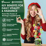 ELLAMENTZ Moringa Gummies back view with ingredient list