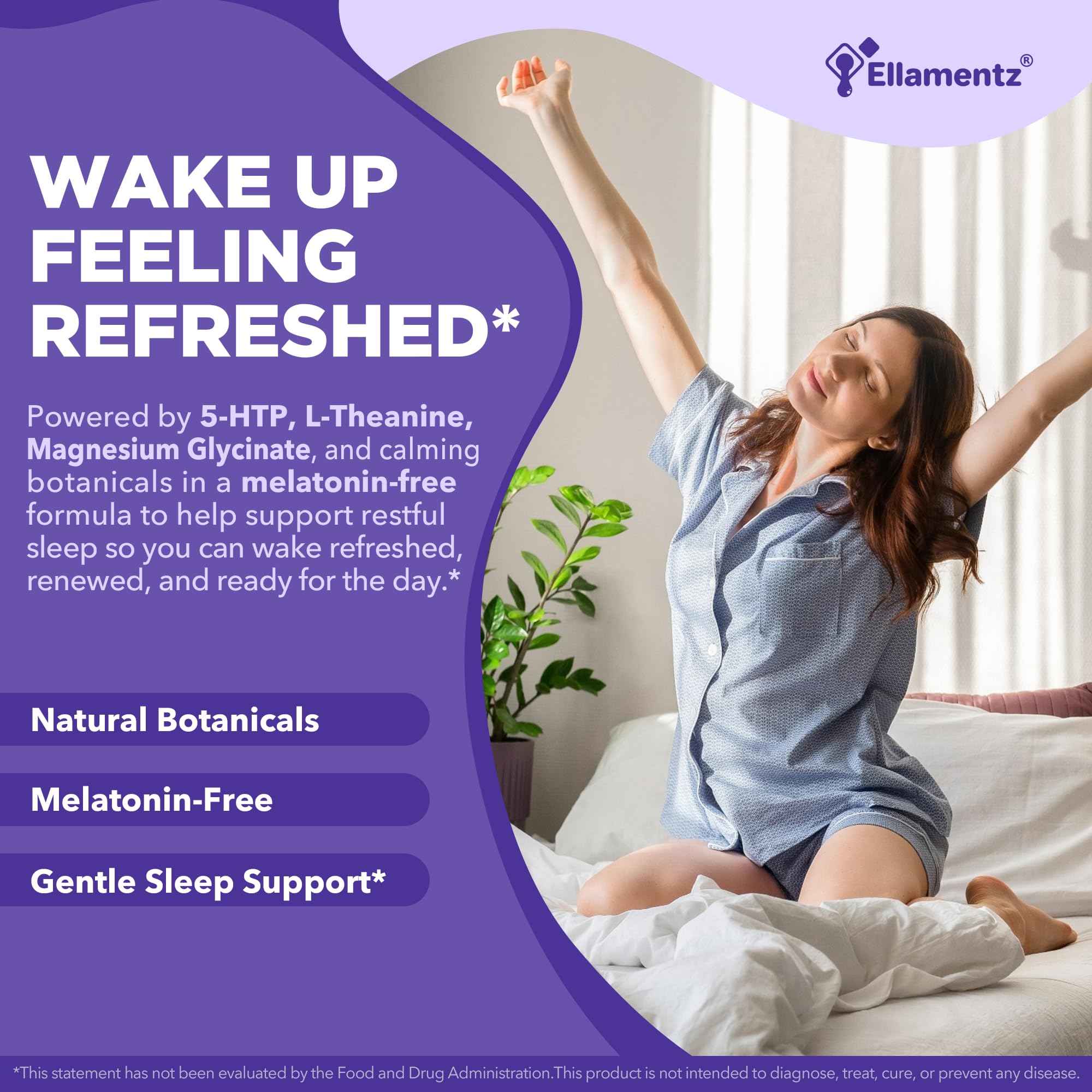 ELLAMENTZ Sleep Gummies back view with ingredients list