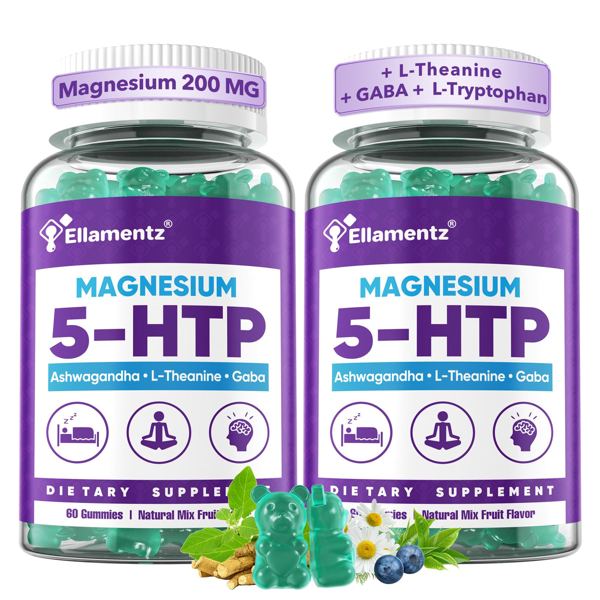 ELLAMENTZ Sleep Gummies front view with packaging