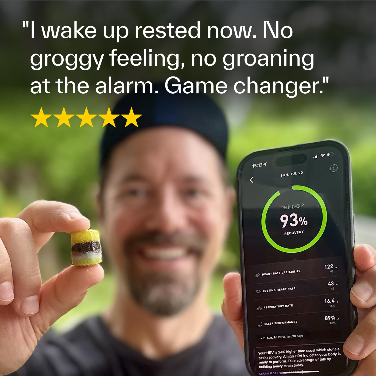 Elo Health Sleep Gummies back view with nutritional information