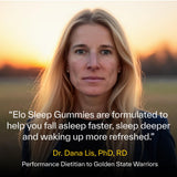 Elo Health Sleep Gummies on a wooden table