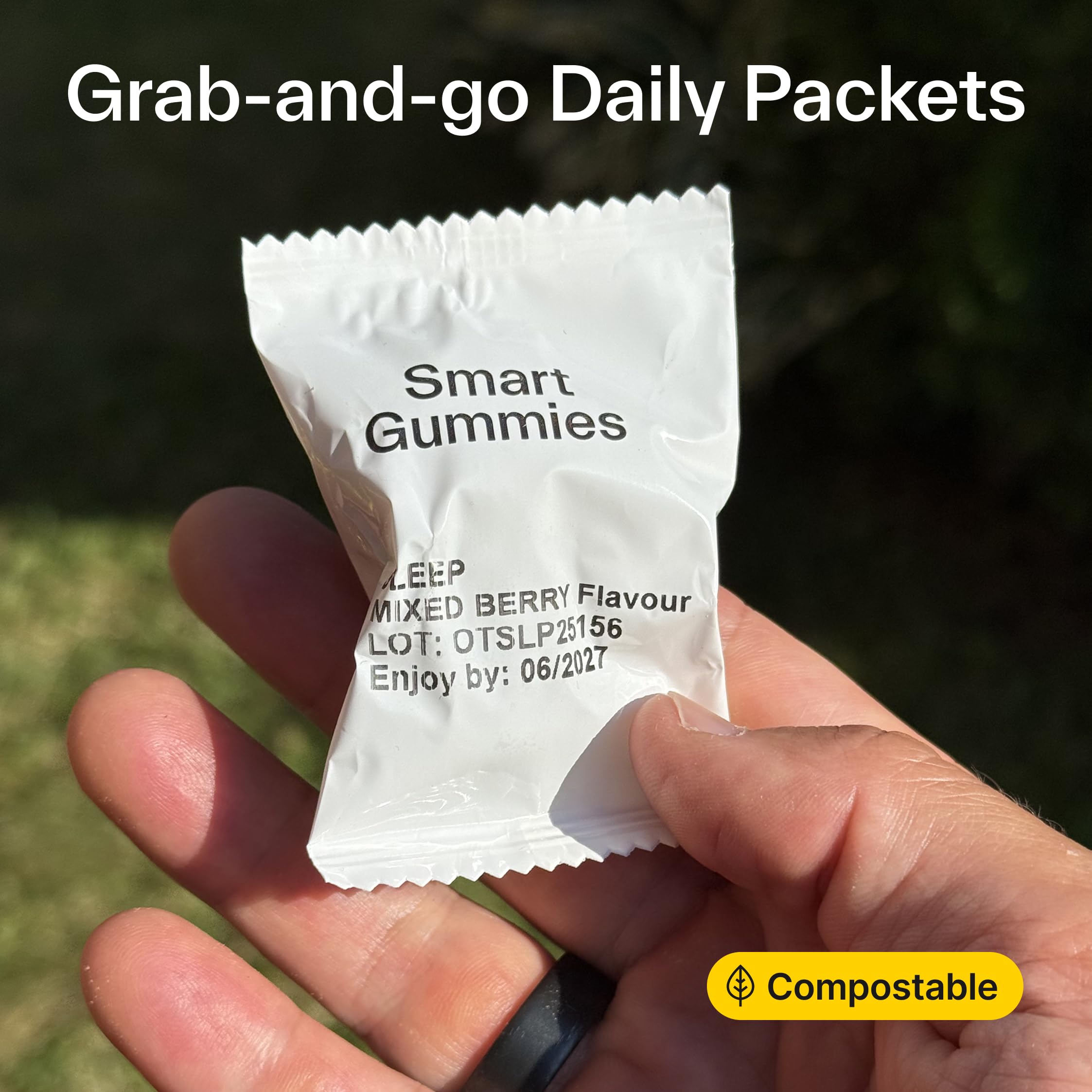 Elo Health Sleep Gummies with a glass of water