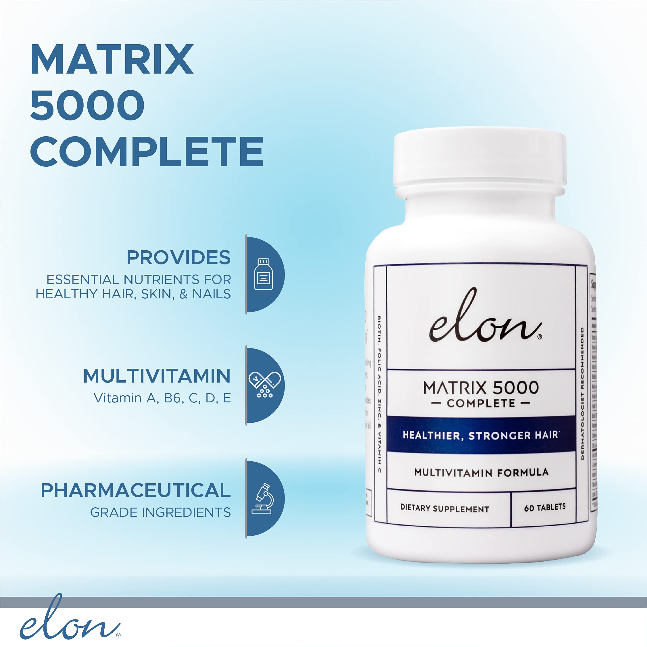 Elon Matrix 5000 Complete multivitamin supplement side view