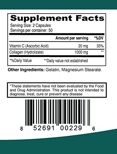 ELP ESSENTIAL Collagen Capsules 1000mg bottle with label