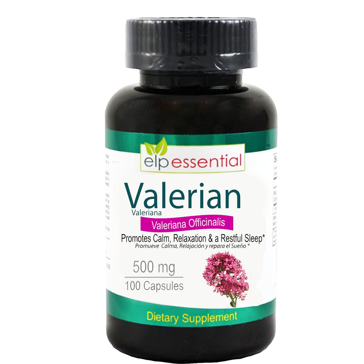 ELP ESSENTIAL Valerian Root Capsules 500mg front view