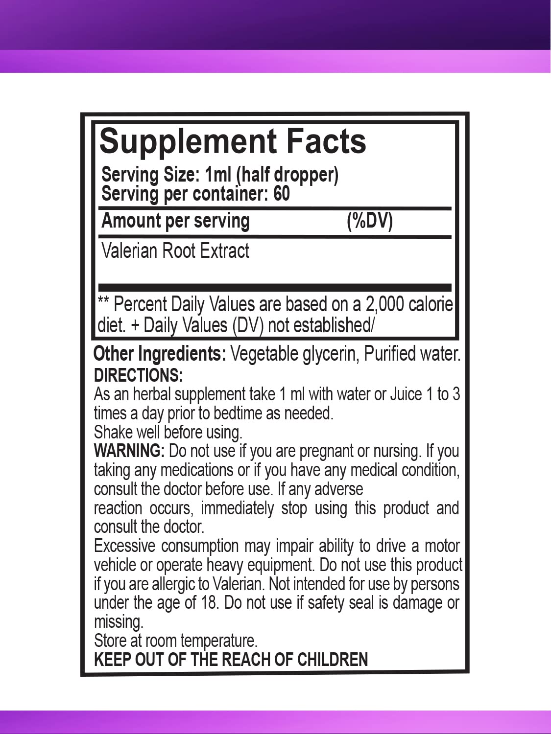 ELP ESSENTIAL Valerian Root Extract Drops packaging