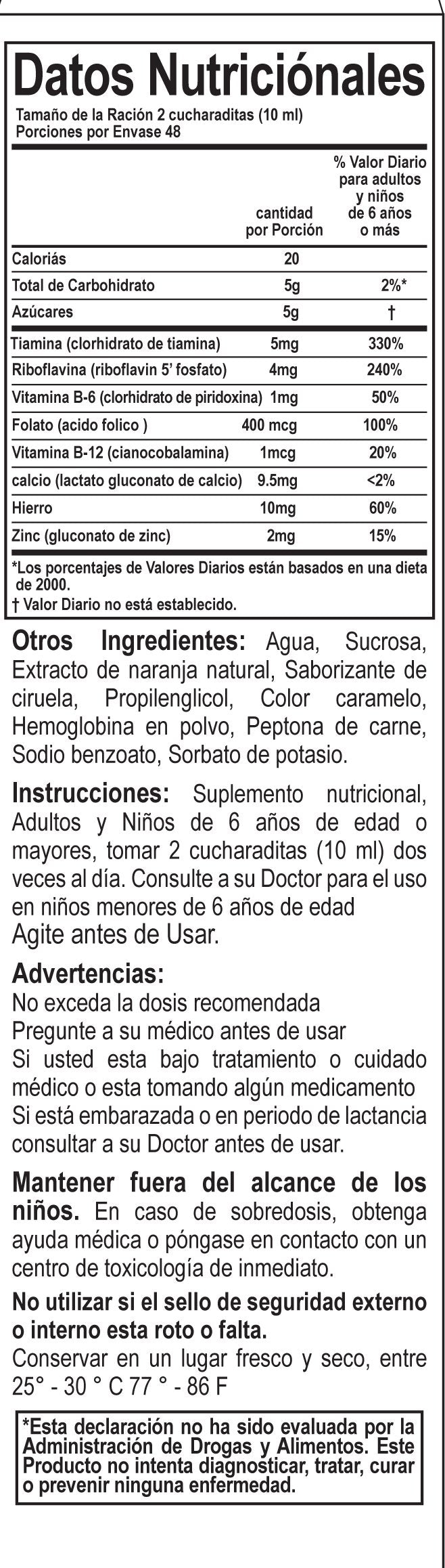 ELP ESSENTIAL Vino Carne Hierro dietary supplement side view
