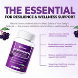 ELSORY Elvera Elderberry capsules on a wooden surface