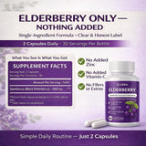 ELVERA Organic Black Elderberry Capsules side view showing capsule details