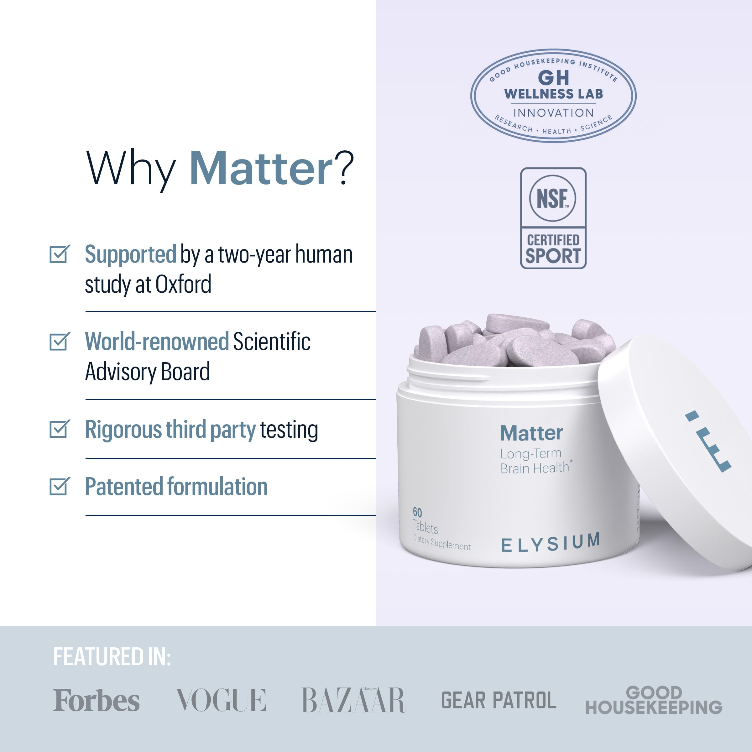 ELYSIUM Matter Brain Supplement bottle top view