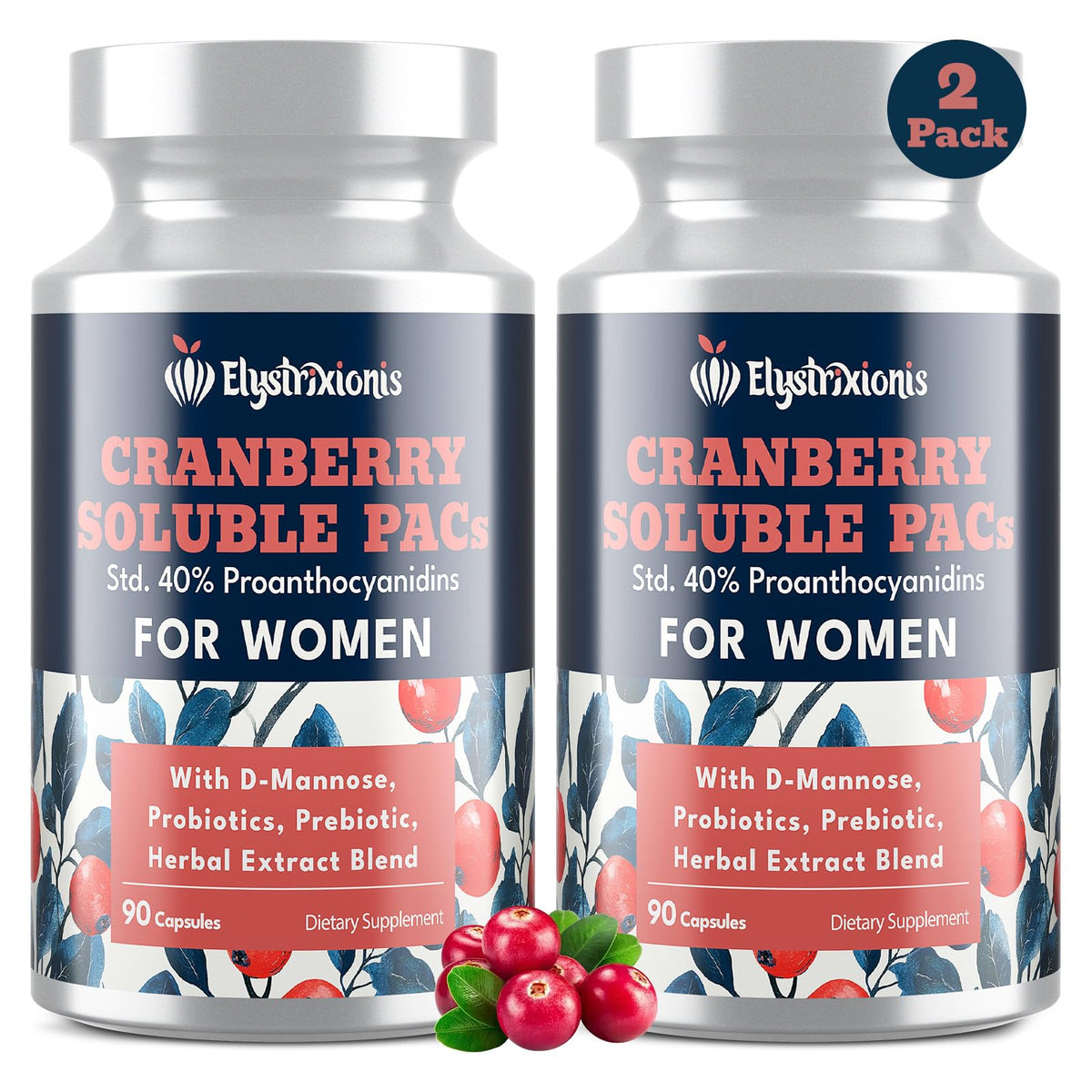 Elystrixionis Cranberry Supplement bottle front view