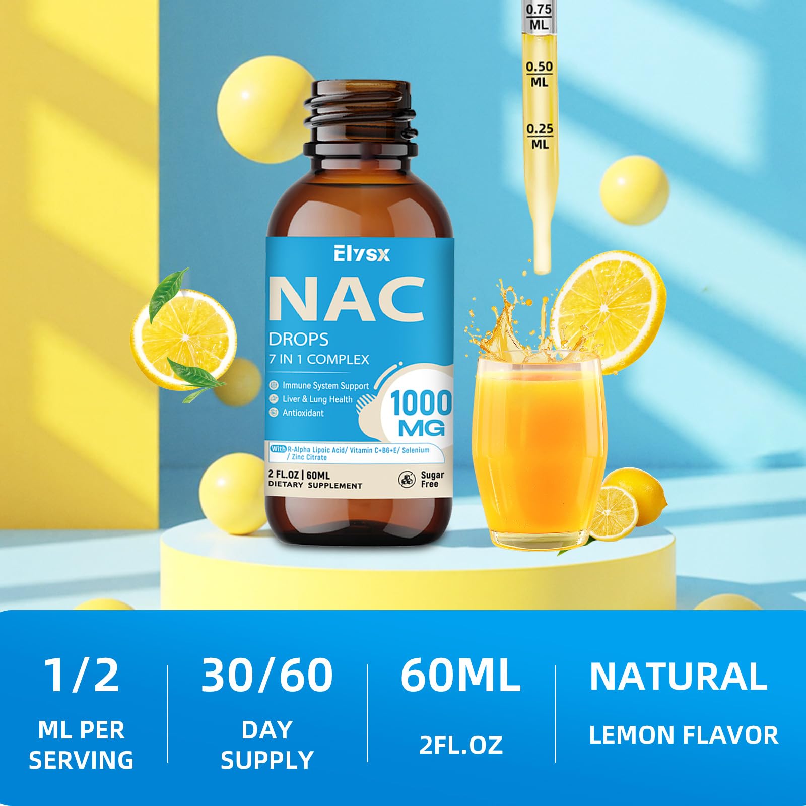 Elysx Acetyl-L-Carnitine Liquid Drops 150g lifestyle scene