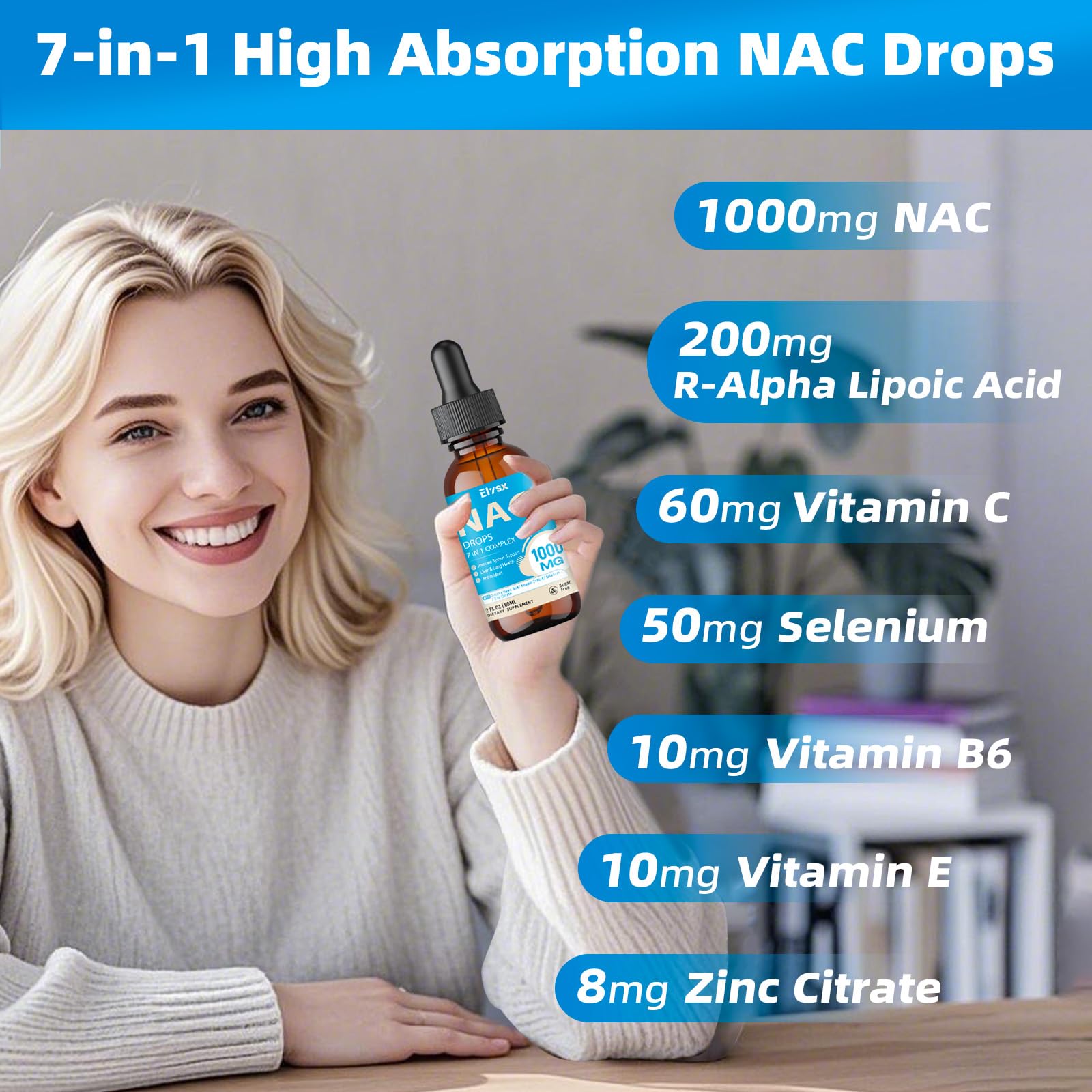 Elysx Acetyl-L-Carnitine Liquid Drops 150g side view
