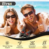Elysx Liposomal Tanning Drops 600mg in a glass with water