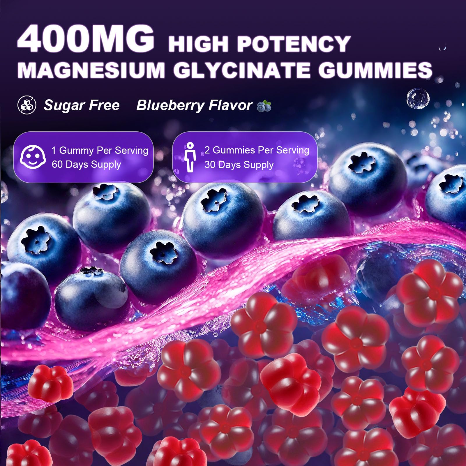 Elysx Magnesium Glycinate Gummies 400mg on a wooden table