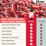 Elysx Red Yeast Rice with CoQ10 Drops in a glass