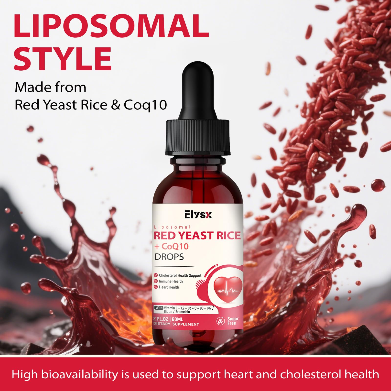 Elysx Red Yeast Rice with CoQ10 Drops ingredients list