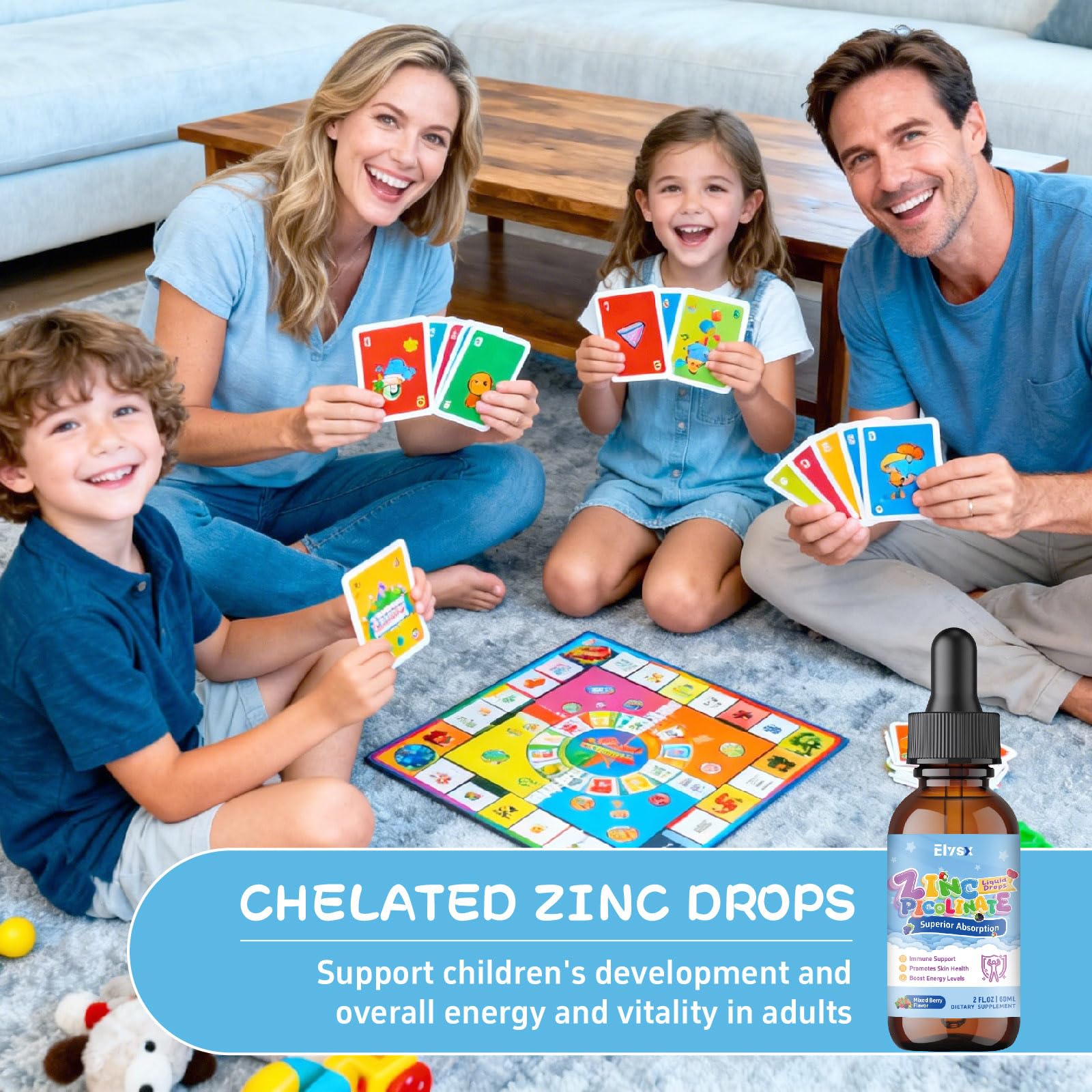 Elysx Zinc Picolinate Drops 150g packaging on a kitchen counter