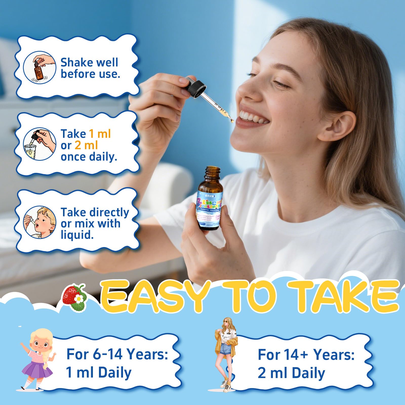 Elysx Zinc Picolinate Drops 150g with fresh berries