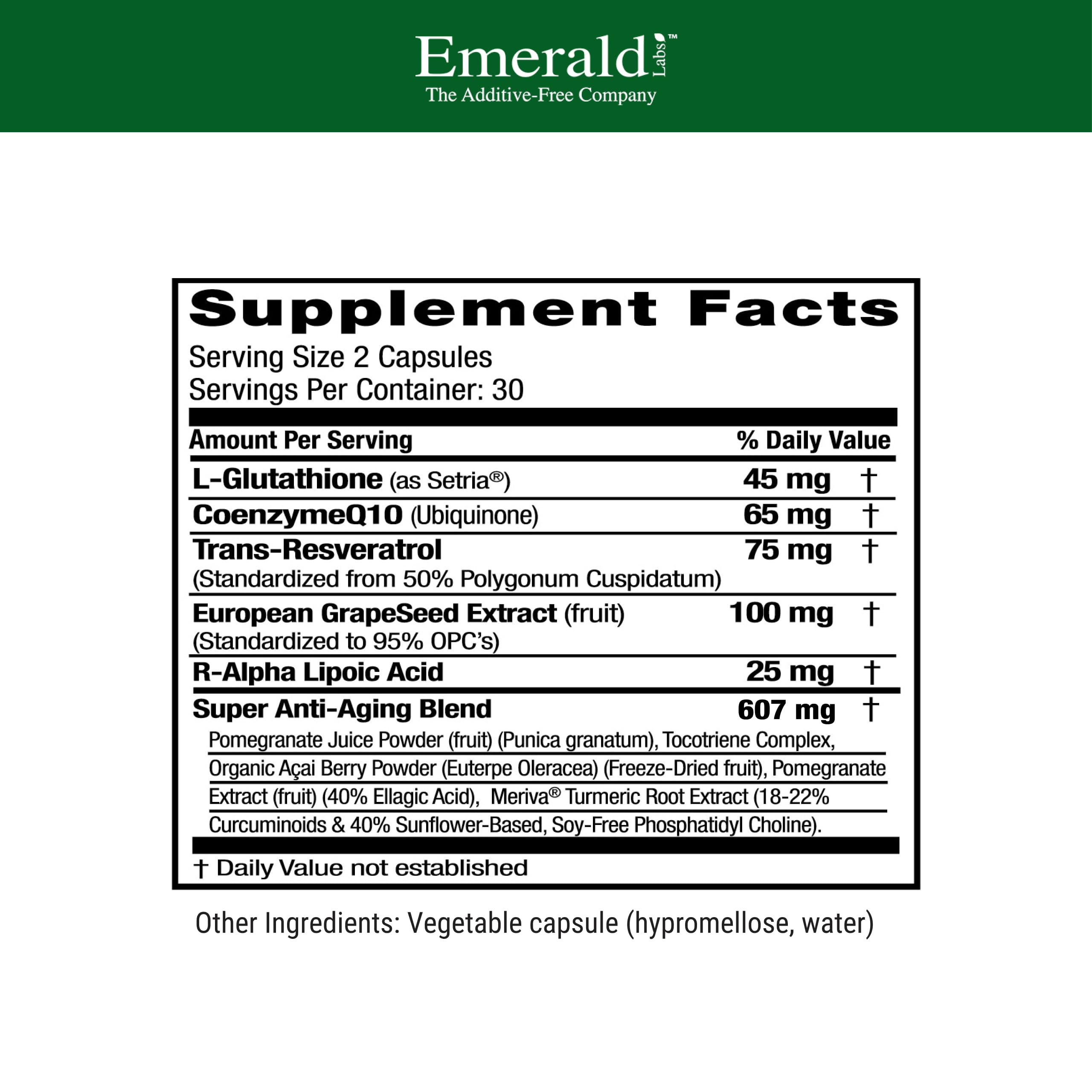 Emerald Laboratories Alpha Lipoic Acid Supplement side view showing capsule details