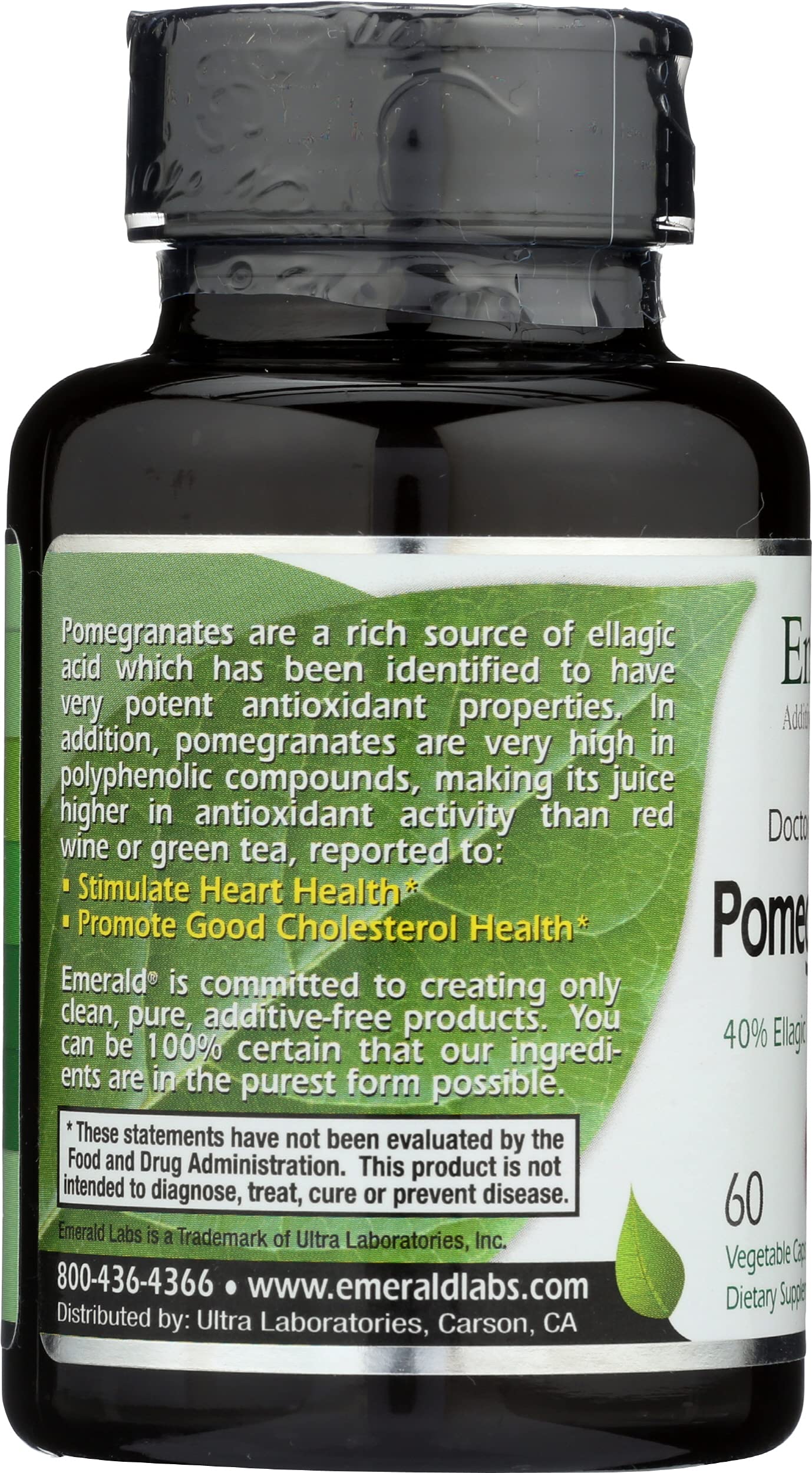 Emerald Laboratories Pomegranate Supplement 50g nutritional information