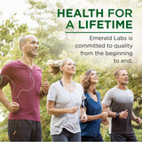 Emerald Laboratories Sleep Health capsules in a glass