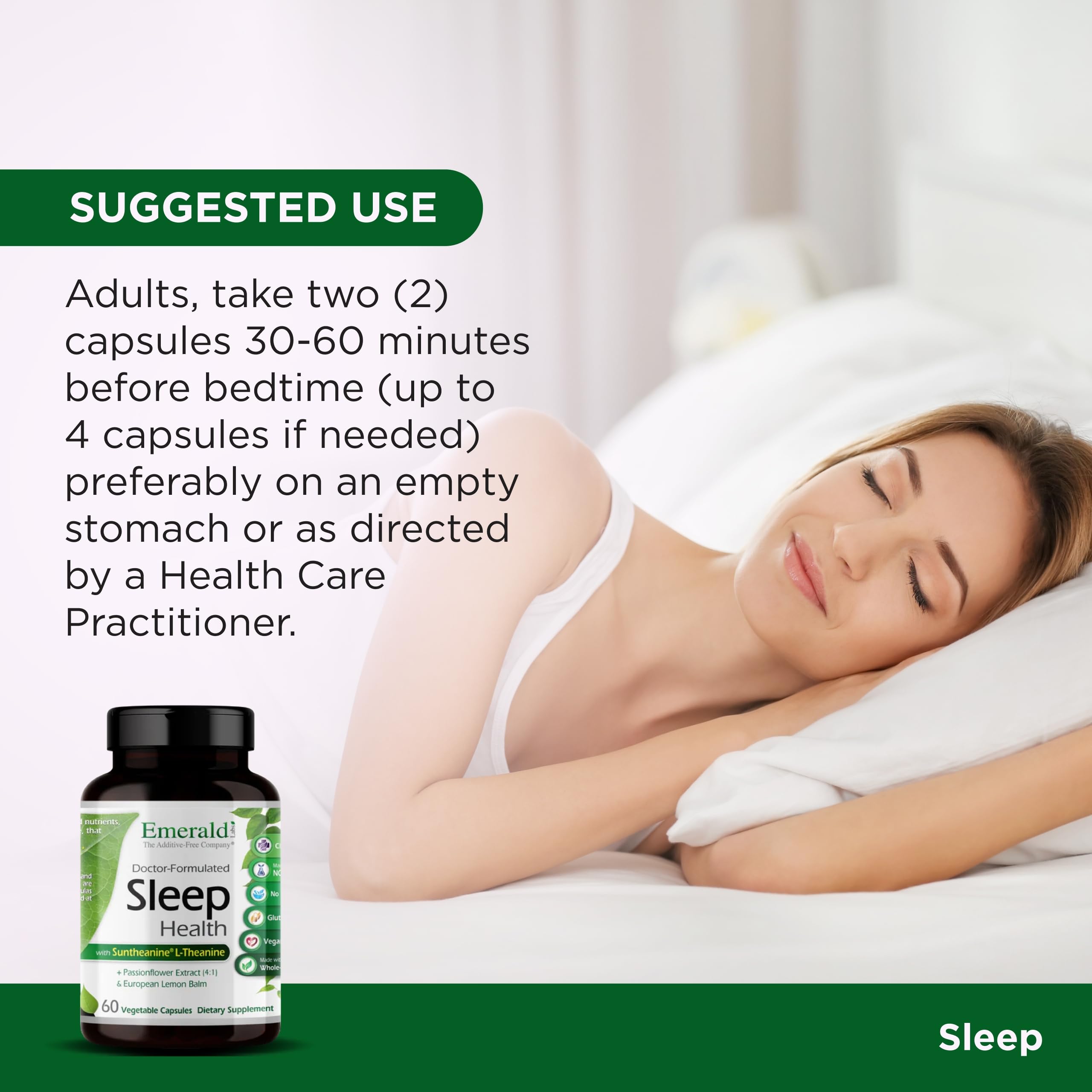 Emerald Laboratories Sleep Health ingredient list on packaging