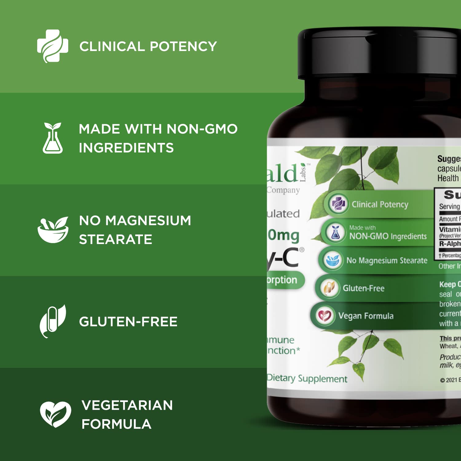 EMERALD LABS Alpha Lipoic Acid with Vitamin C 500mg capsules opened