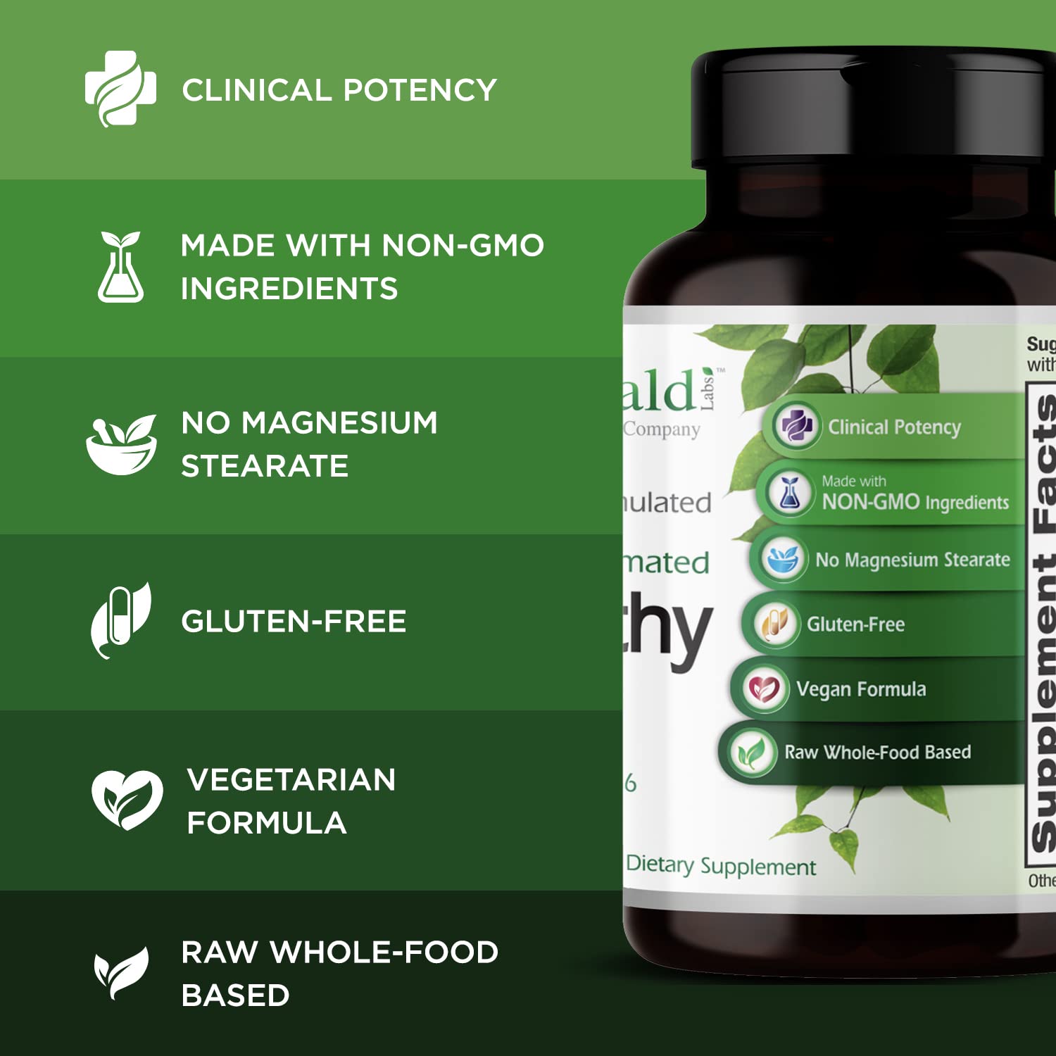 EMERALD LABS B-Healthy B-Complex 60 Capsules with dosage information