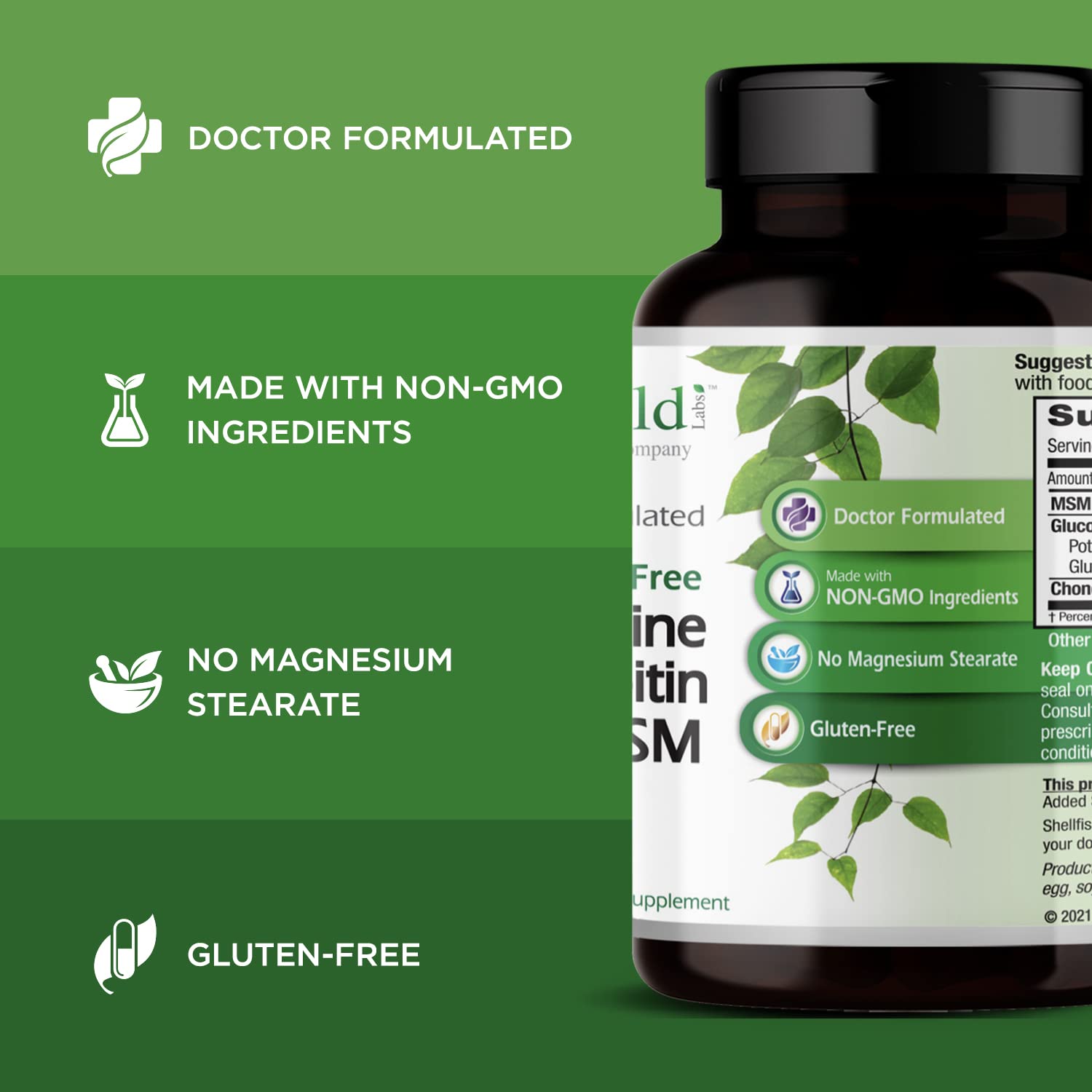 EMERALD LABS Chondroitin and Glucosamine Supplement packaging