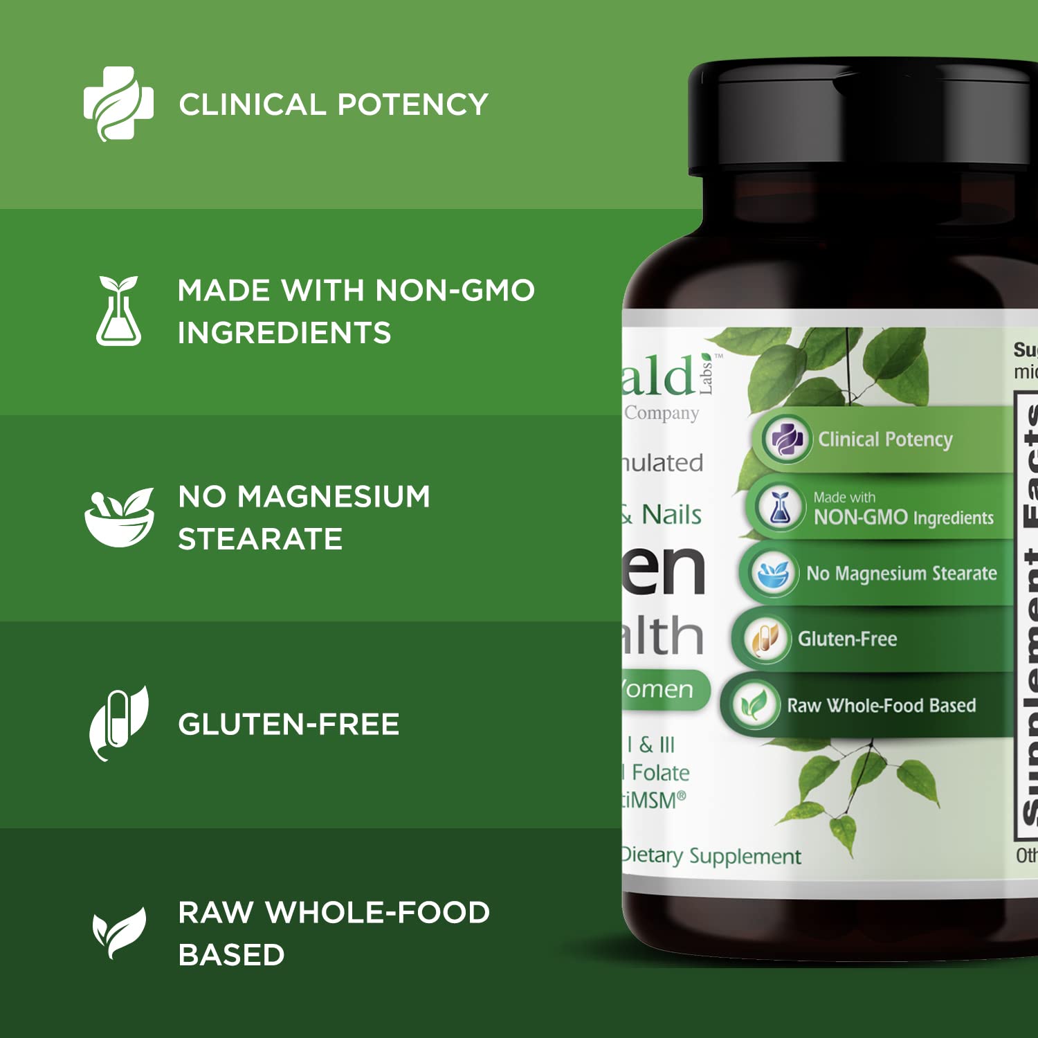 EMERALD LABS Collagen Supplement 91g with ingredients list