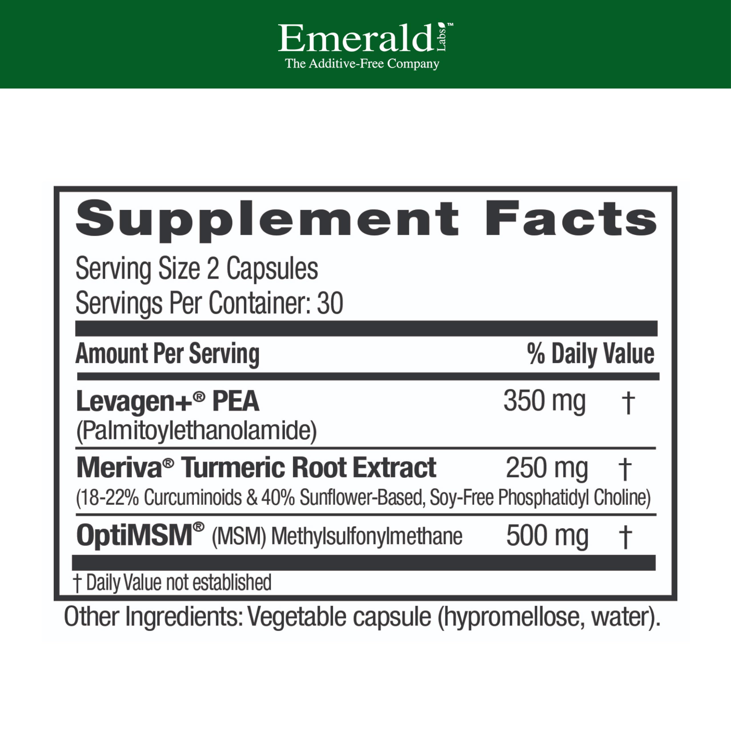 EMERALD LABS Curcumin Supplement side view showing capsule