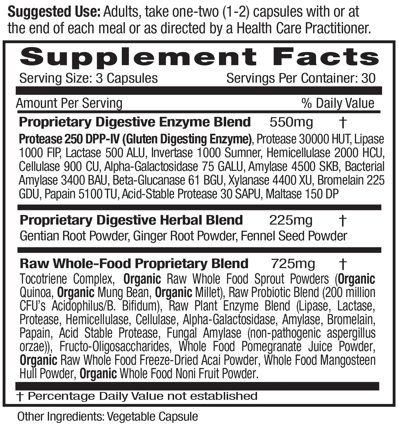 EMERALD LABS daily Enzymes Multi-Enzymes side view