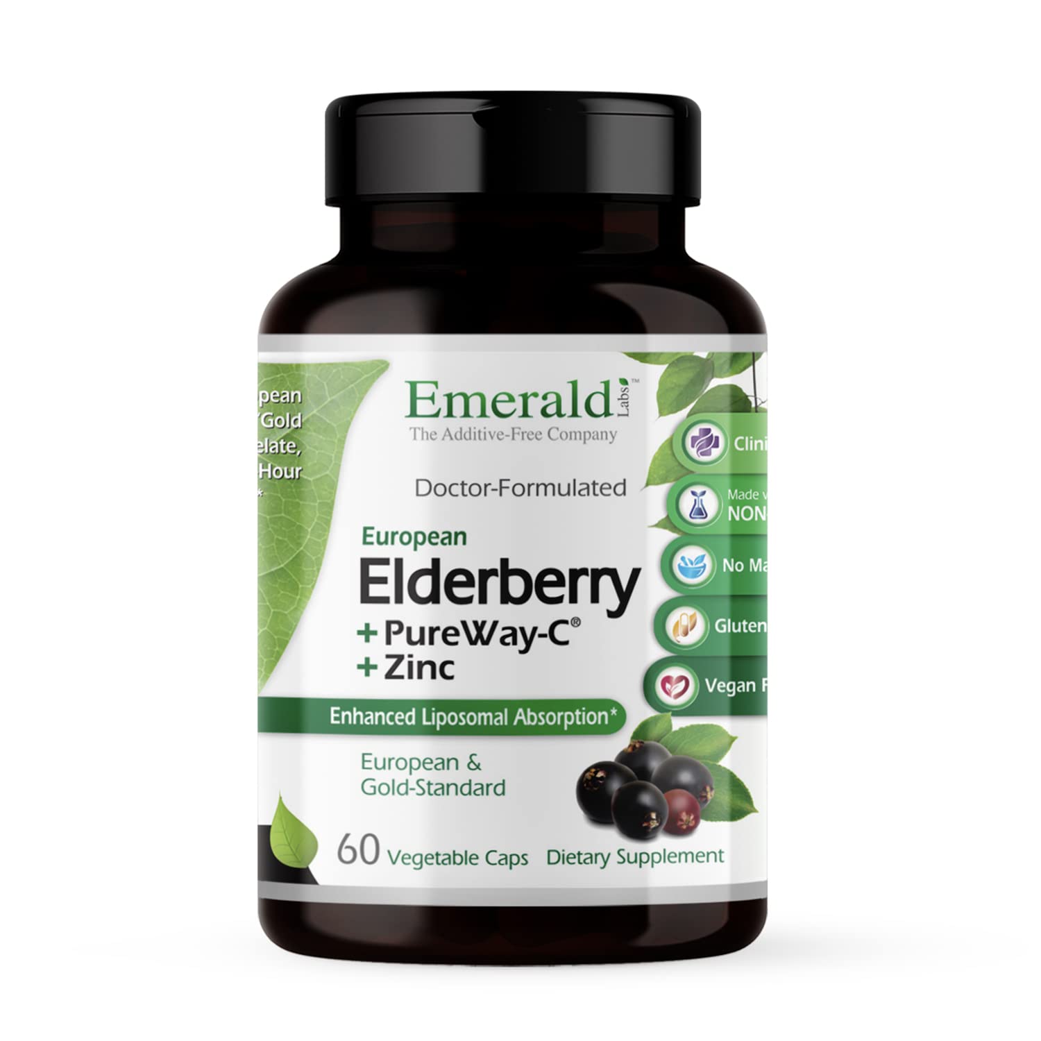 EMERALD LABS Elderberry Extract Capsules front view bottle