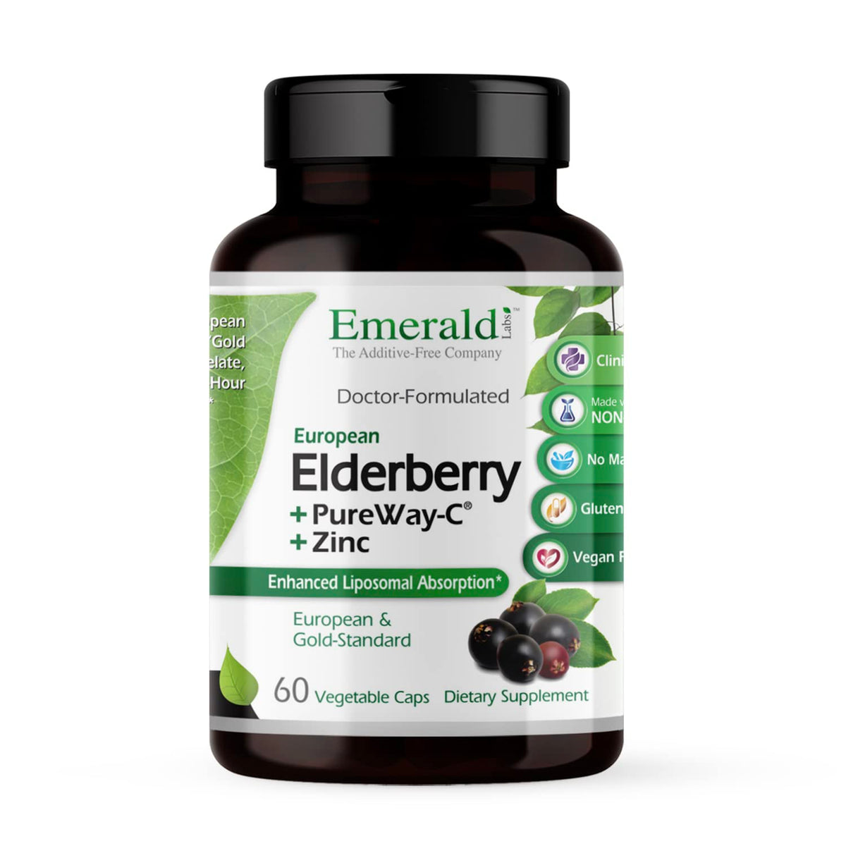 EMERALD LABS Elderberry Extract Capsules front view bottle