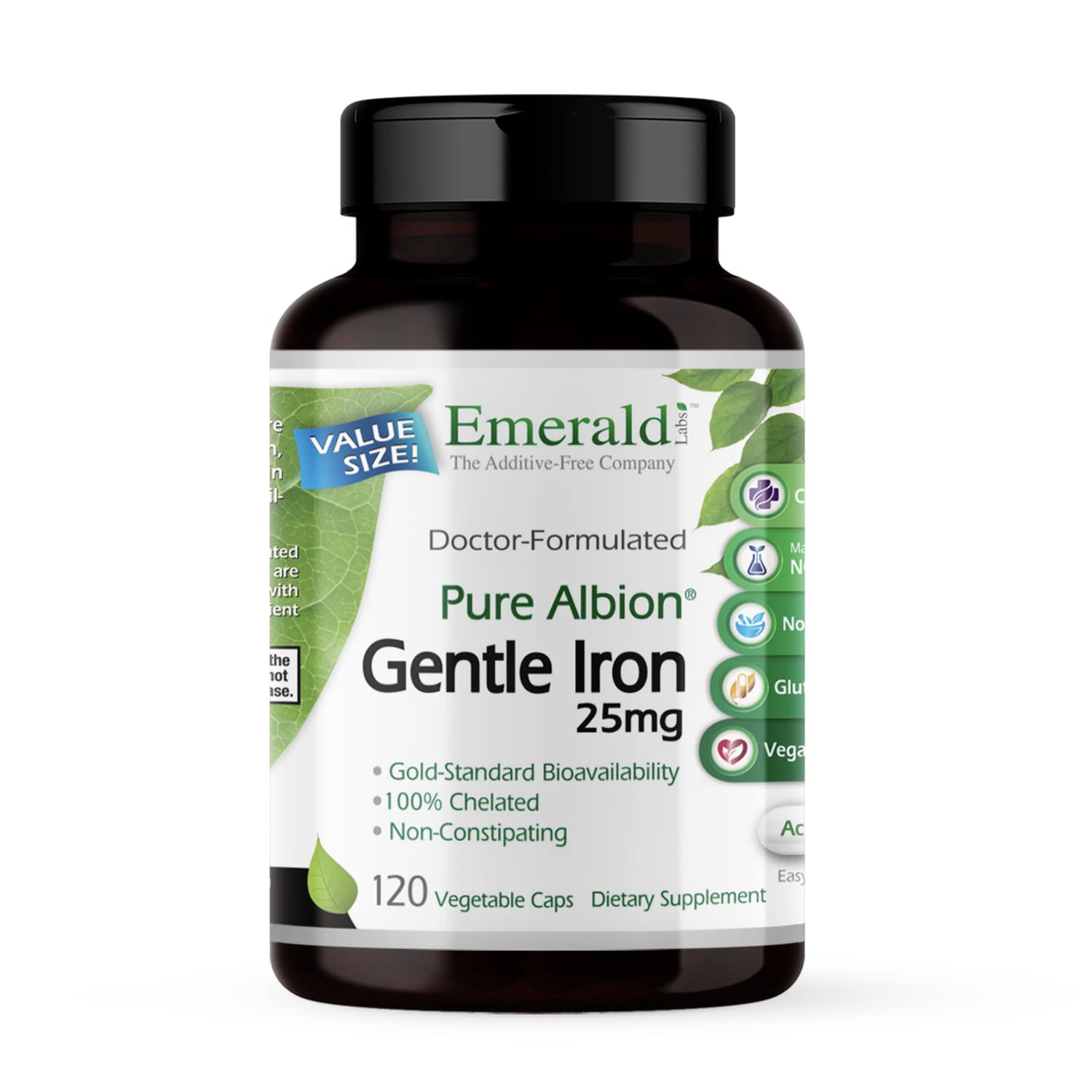 EMERALD LABS Gentle Iron Supplement front view of packaging