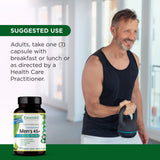 EMERALD LABS Men's 45+ Multivitamin capsules on a wooden table