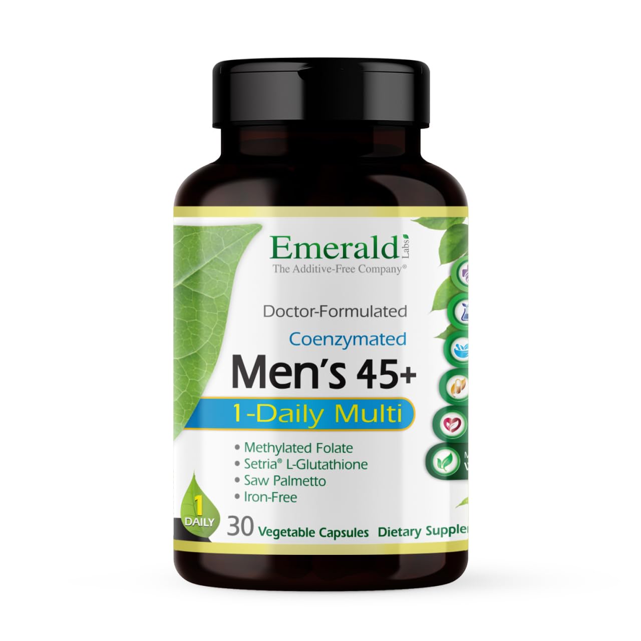 EMERALD LABS Men's 45+ Multivitamin front view with packaging