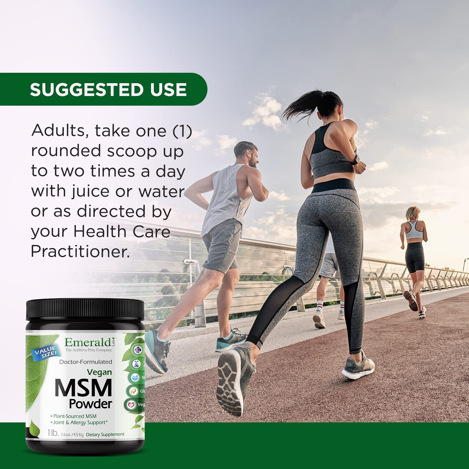 EMERALD LABS MSM Powder 4000mg serving size