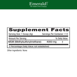 EMERALD LABS MSM Powder packaging side view
