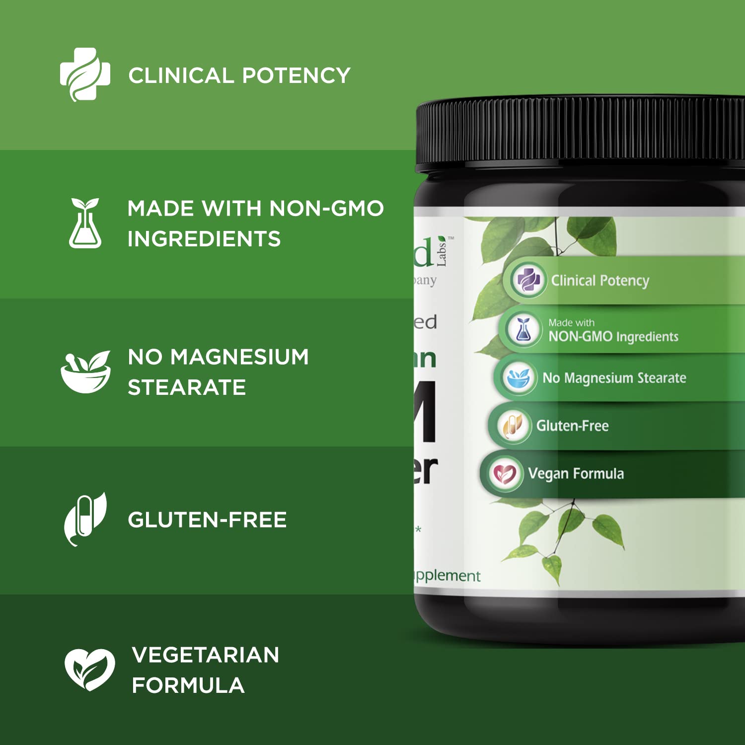EMERALD LABS MSM Powder vegan and gluten-free badge