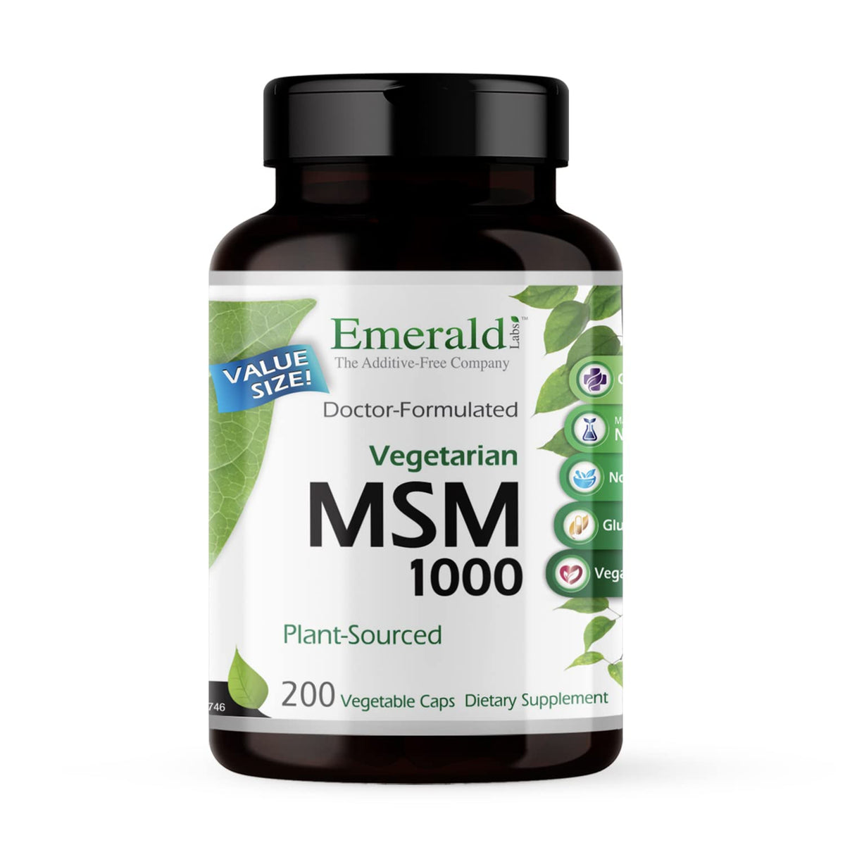 EMERALD LABS MSM Supplement 1000mg front view of packaging