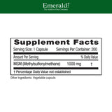 EMERALD LABS MSM Supplement 1000mg side view of bottle
