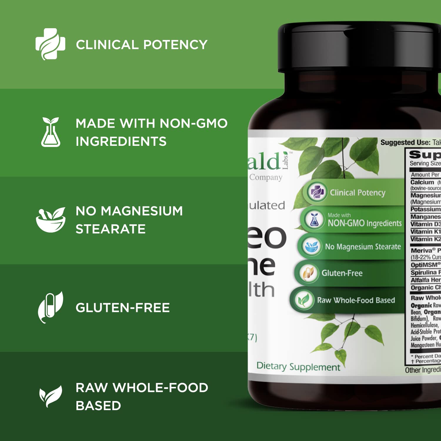 EMERALD LABS Osteo Bone Health Supplement 180 Capsules ingredients list