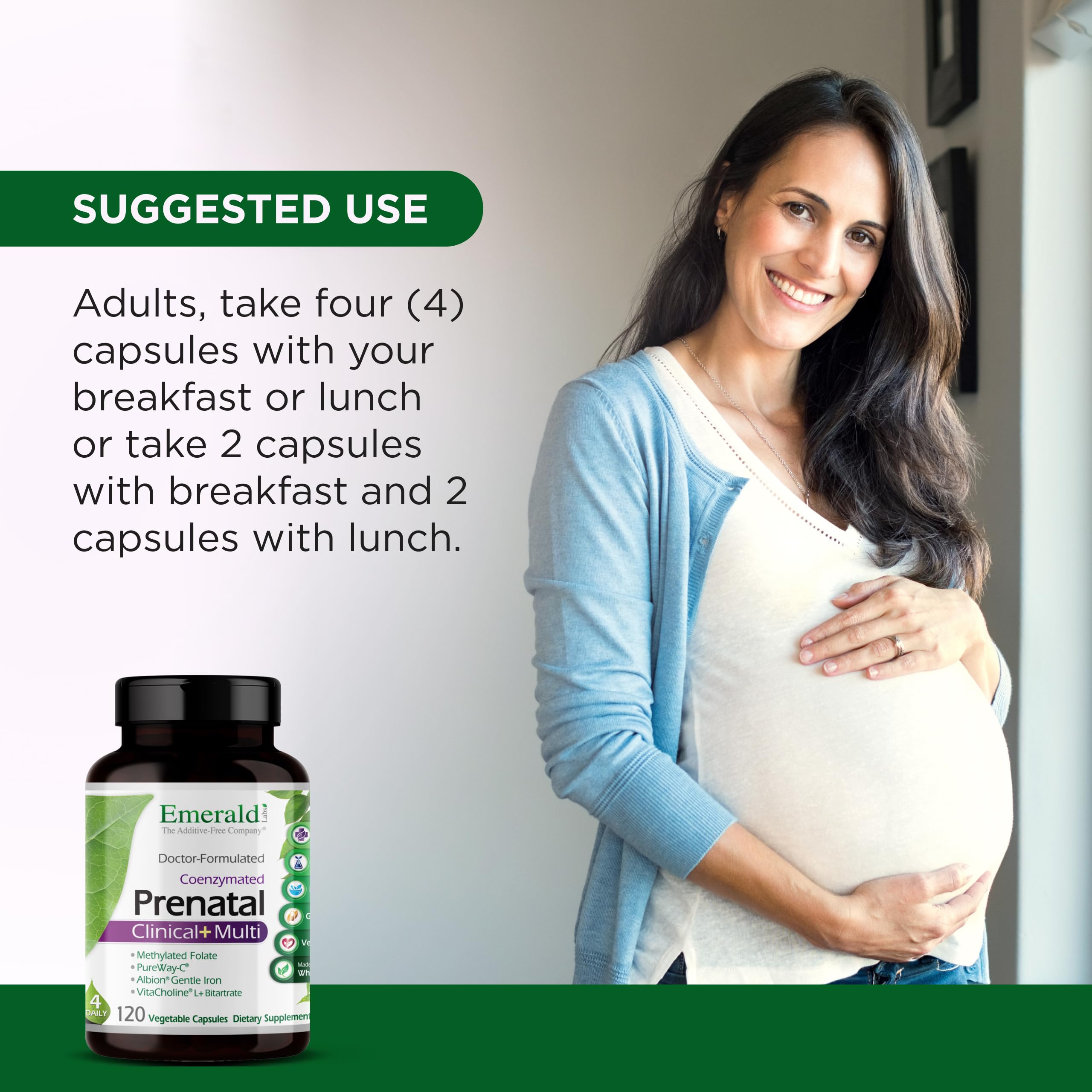 EMERALD LABS Prenatal Multivitamin Gentle Iron Formula ingredients list