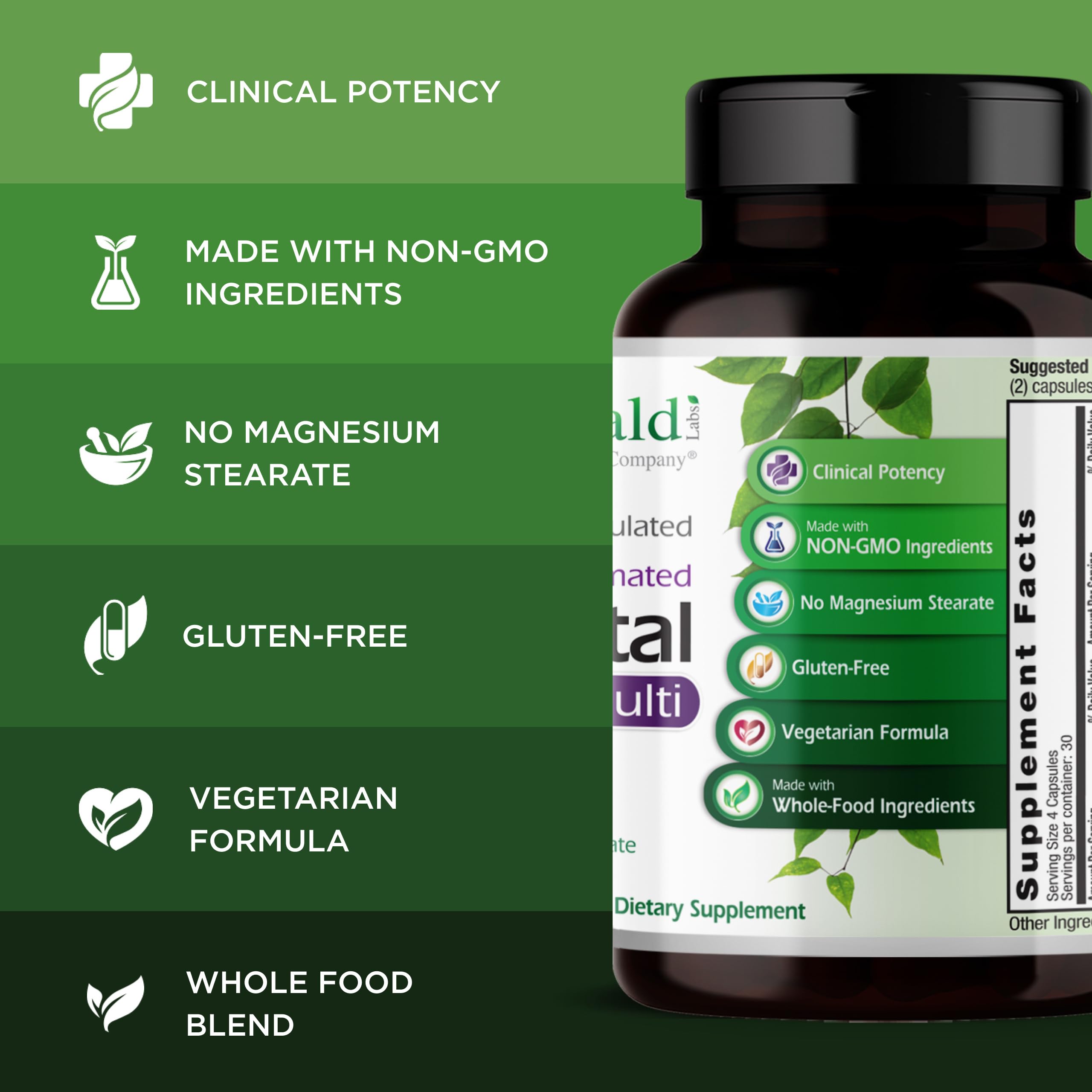EMERALD LABS Prenatal Multivitamin Gentle Iron Formula packaging